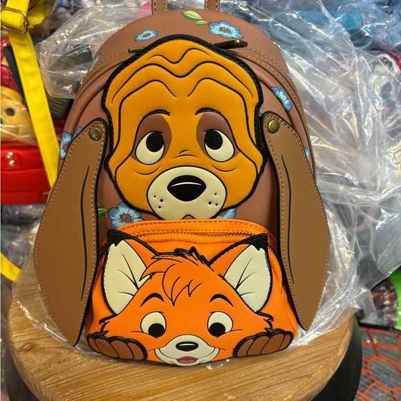 Loungefly Disney Fox and the Hound Cosplay Todd and Copper Floral Mini Backpack - Picture 1 of 2